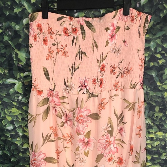 VENUS Pink A-Line Resort Maxi Split Ruffle Floral Dress NWT SIZE XL - Picture 13 of 16